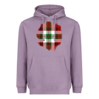 Lavender Christmas Tartan Patch Heavyweight Hoodie - BundleAndBundleShop