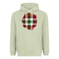 Matcha Christmas Tartan Patch Heavyweight Hoodie - BundleAndBundleShop