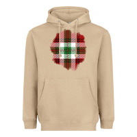 Mushroom Christmas Tartan Patch Heavyweight Hoodie - BundleAndBundleShop