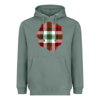 Sage Christmas Tartan Patch Heavyweight Hoodie - BundleAndBundleShop