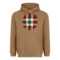 Toasted Coconut Christmas Tartan Patch Heavyweight Hoodie - BundleAndBundleShop