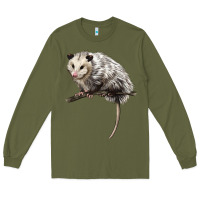 Army Green opossum Long Sleeve Tee - LillyAllenDesigns