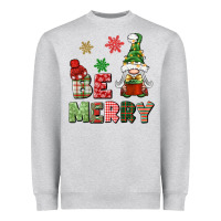 Heather Grey be merry Heavyweight Sweatshirt - BundleAndBundleShop
