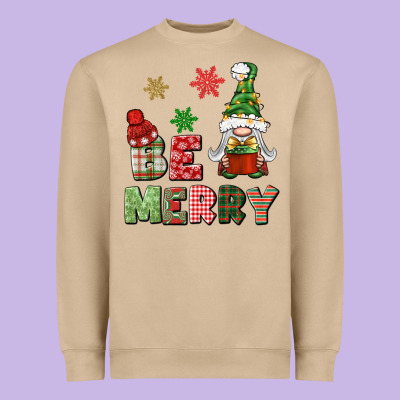 Be Merry Heavyweight Sweatshirt Designed By Bundleandbundleshop