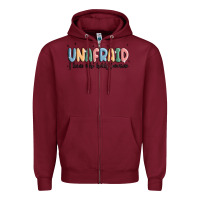 Burgundy unafraid Zipper Hoodie - MaliasSmallBusiness