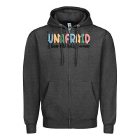 Charcoal Heather unafraid Zipper Hoodie - MaliasSmallBusiness