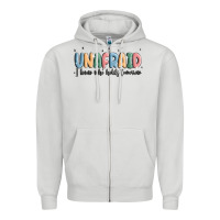 Dove Grey unafraid Zipper Hoodie - MaliasSmallBusiness