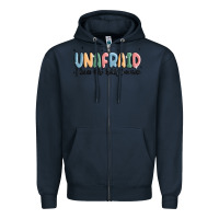 Navy unafraid Zipper Hoodie - MaliasSmallBusiness