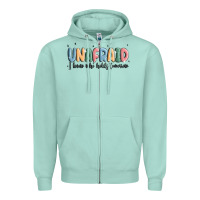 Seafoam unafraid Zipper Hoodie - MaliasSmallBusiness