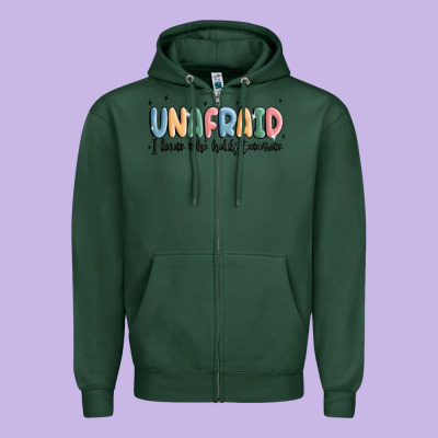 Unafraid Zipper Hoodie Designed By Maliassmallbusiness
