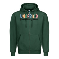 Sports Green unafraid Zipper Hoodie - MaliasSmallBusiness