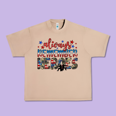 Always Remember Heroes Urban Heavy Tee Designed By Jahusdesignshop