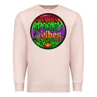 Pale Pink halloween round earrings 2 Premium Sweatshirt - BundleAndBundleShop