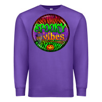 Purple halloween round earrings 2 Premium Sweatshirt - BundleAndBundleShop
