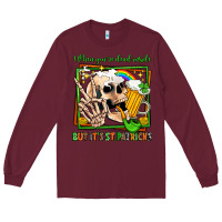 Burgundy when you're dead inside but it's st patricks Long Sleeve Tee - Jasminsmagicworld