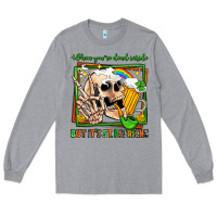 Heather Grey when you're dead inside but it's st patricks Long Sleeve Tee - Jasminsmagicworld