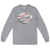 Heather Grey baseball lips Long Sleeve Tee - AdoDesignShop