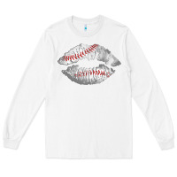 White baseball lips Long Sleeve Tee - AdoDesignShop