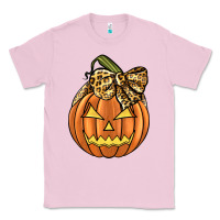 Bubblegum Pink Leopard Ribbon Halloween Pumkin Classic Tee - JahusDesignShop
