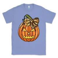 Colony Blue Leopard Ribbon Halloween Pumkin Classic Tee - JahusDesignShop