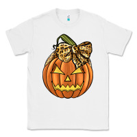 White Leopard Ribbon Halloween Pumkin Classic Tee - JahusDesignShop