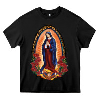 Black Our Lady Of Guadalupe Heavy Core Tee - RanaPortraitStore