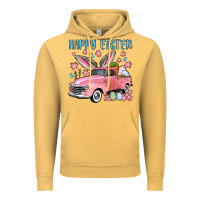 Vintage Mustard Happy Easter truck Vintage Hoodie - OliviaCreatesArt