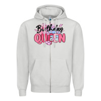 Dove Grey birthday queen Zipper Hoodie - MaliasSmallBusiness