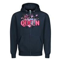 Navy birthday queen Zipper Hoodie - MaliasSmallBusiness