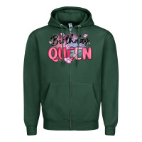 Sports Green birthday queen Zipper Hoodie - MaliasSmallBusiness