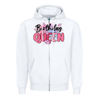 White birthday queen Zipper Hoodie - MaliasSmallBusiness