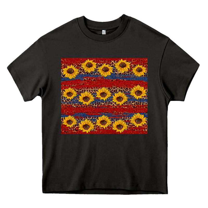 Usa And Sunflower Pattern Heavy Core Tee by Artiststas | Teevron