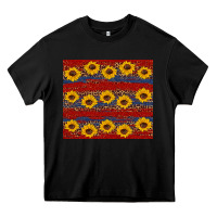 Black usa and sunflower pattern Heavy Core Tee - Artiststas