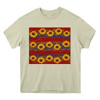 Mossy usa and sunflower pattern Heavy Core Tee - Artiststas