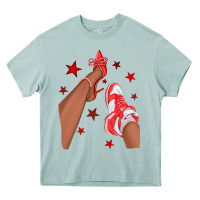 Arona Bright Red Afro Girl Sneakers and Heels Heavy Core Tee - texasbilliewilder