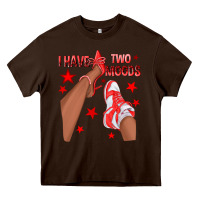 Chocolate Brown Bright Red I Have Two Moods Afro Girl Sneakers Heavy Core Tee - texasbilliewilder