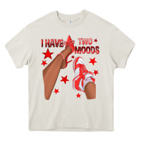 Cream Bright Red I Have Two Moods Afro Girl Sneakers Heavy Core Tee - texasbilliewilder