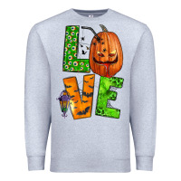 Heather Grey love halloween Premium Sweatshirt - BundleAndBundleShop