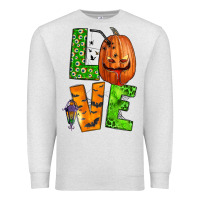 Oatmeal Heather love halloween Premium Sweatshirt - BundleAndBundleShop