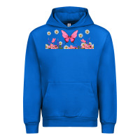 Cobalt butterflies and flowers Urban Hoodie - TumblerDesignByShophia