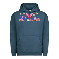 Pigment Midnight Navy butterflies and flowers Urban Hoodie - TumblerDesignByShophia