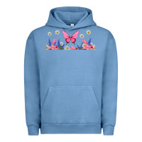 Pigment Pebble Blue butterflies and flowers Urban Hoodie - TumblerDesignByShophia