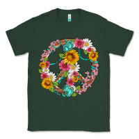 Sports Green floral peace sign with gemstone Classic Tee - Artiststas