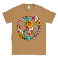 Toasted Coconut floral peace sign with gemstone Classic Tee - Artiststas