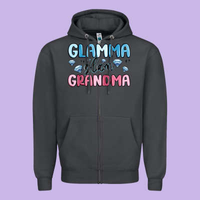 Glamma Glam Grandma Zipper Hoodie Designed By Maliassmallbusiness