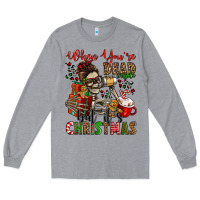 Heather Grey when you're dead inside but it's christmas Long Sleeve Tee - Jasminsmagicworld