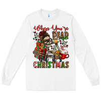 White when you're dead inside but it's christmas Long Sleeve Tee - Jasminsmagicworld