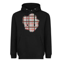 Black Christmas Tartan Patch Heavyweight Hoodie - BundleAndBundleShop