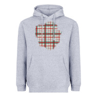Heather Grey Christmas Tartan Patch Heavyweight Hoodie - BundleAndBundleShop
