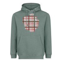 Sage Christmas Tartan Patch Heavyweight Hoodie - BundleAndBundleShop